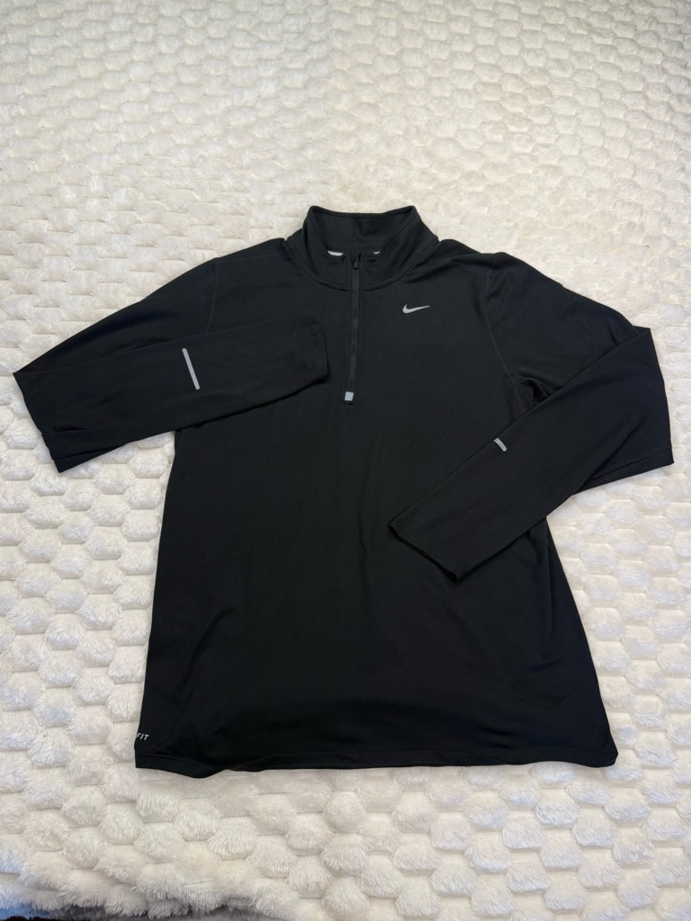 Nike Dri-FIT Men’s 1/2 Zip Running Pullover - Black, Size Medium